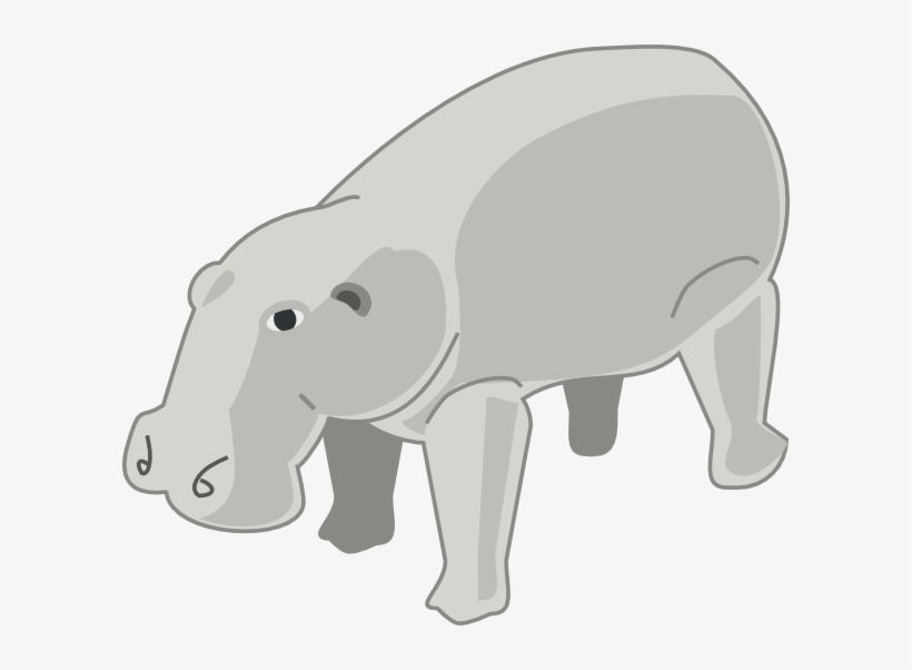Gray Clipart Hippo - Animated Hippopotamus, transparent png download
