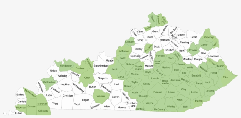 Participating Counties - State Of Kentucky White, transparent png download