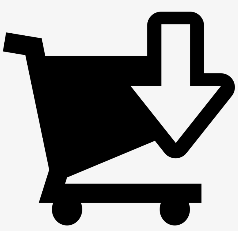 Shopping Cart With Down Arrow E-commerce Symbol Comments - Shopping Time Icon, transparent png download