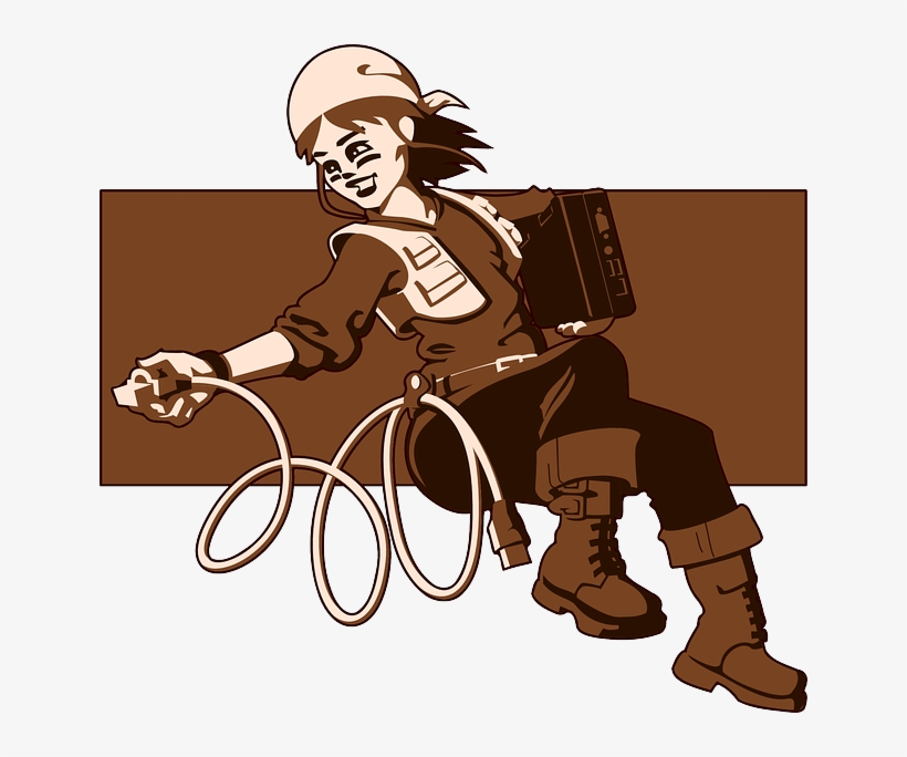Electricians At Work Female, transparent png download