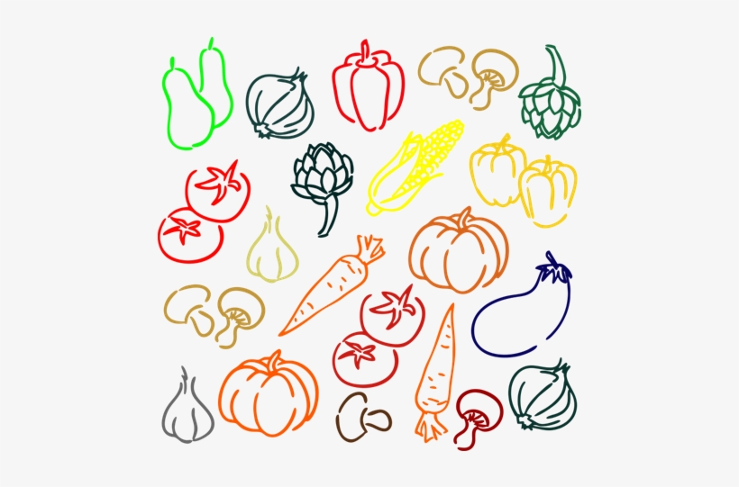 Vinilo Decorativo Kit De Frutas Y Verduras De Colores - Vinilos Frutas Y Verduras, transparent png download
