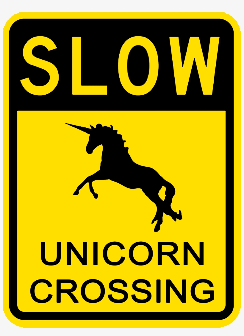 Funny Signs, Unicorn, My Design, Photoshop, Unicorns - Slow Unicorn Crossing Funny Fan Tanktop, transparent png download