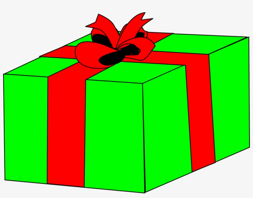 Green Present Box With Red Bow Png Pictureu200b - Gift Box Clip Art, transparent png download
