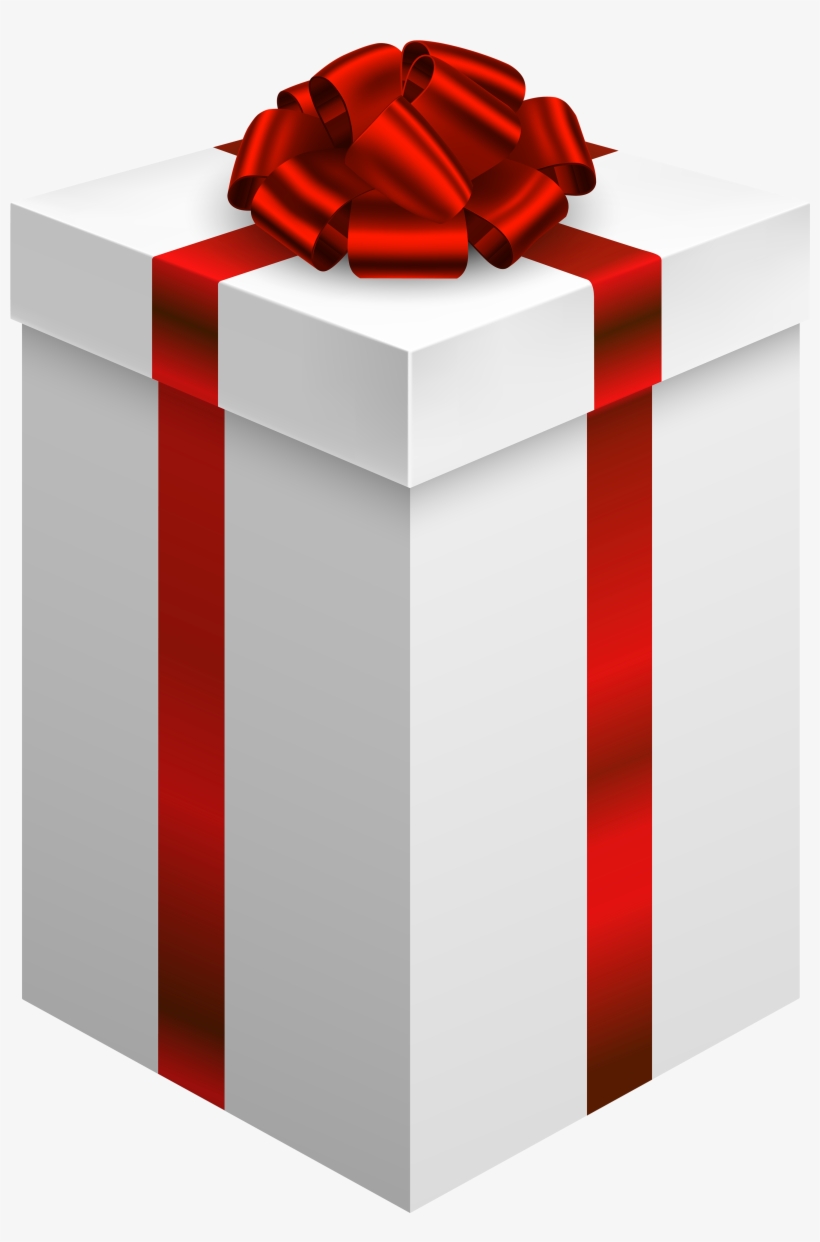 Gift Box With Red Bow Png Clipart - Gift Box Red Bow Transparent, transparent png download