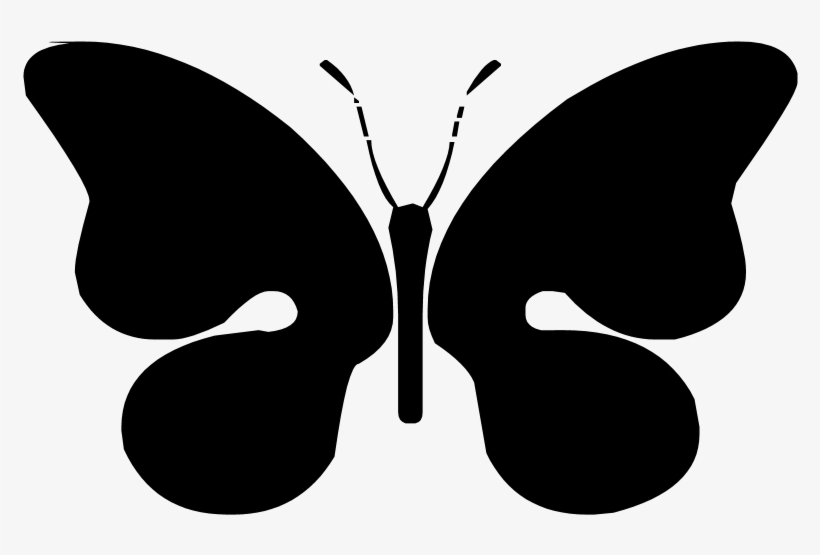 Butterfly Silhouette Png - Butterfly Clipart Plain, transparent png download