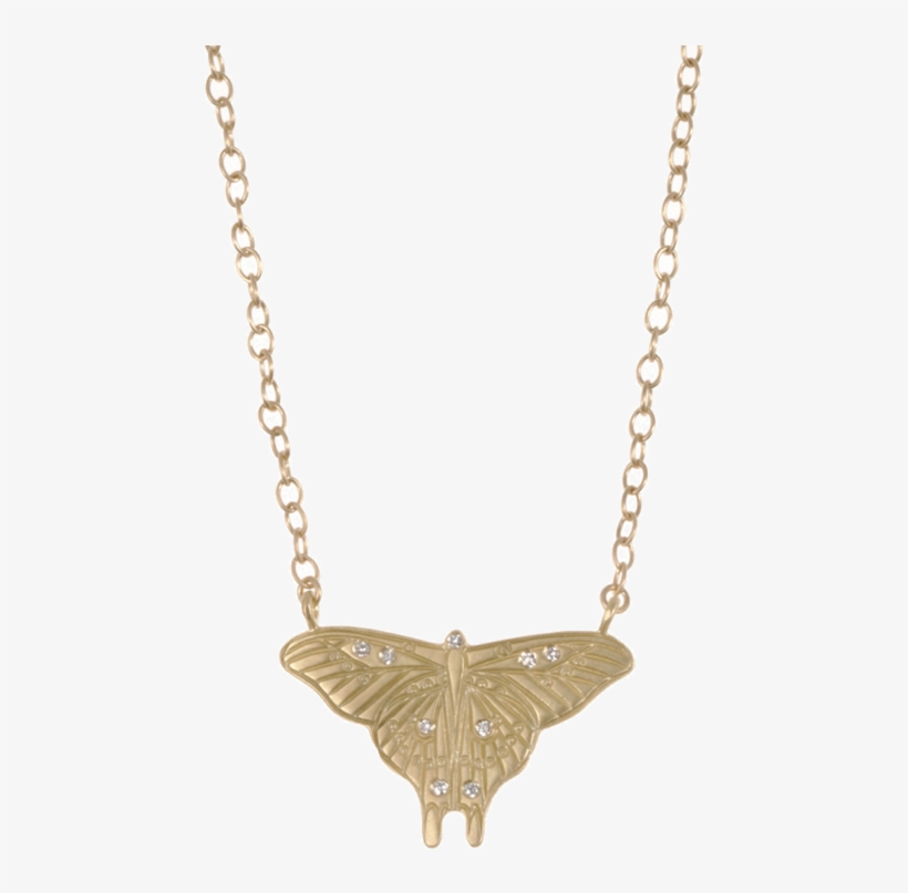 Me Gold & Diamond Large Butterfly Silhouette Necklace - Necklace, transparent png download