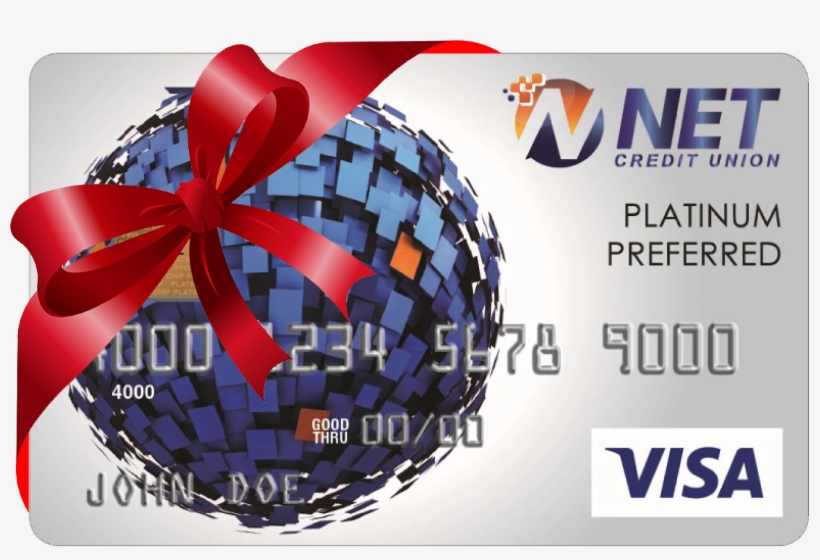 Rewards Cc For Holiday With Red Bow - Credit Card, transparent png download