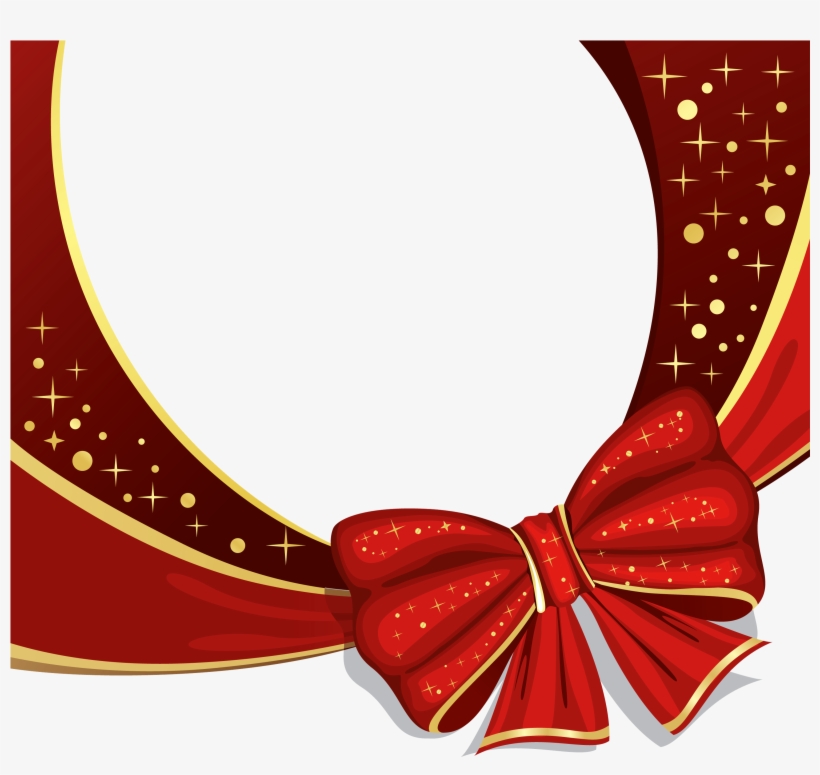 Red Deco Ornament With Bow Png Clipart Picture - Greeting Card Vector, transparent png download