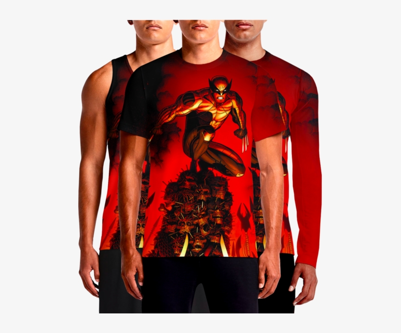 Wolverine - Full Avenger Printed T Shirt, transparent png download