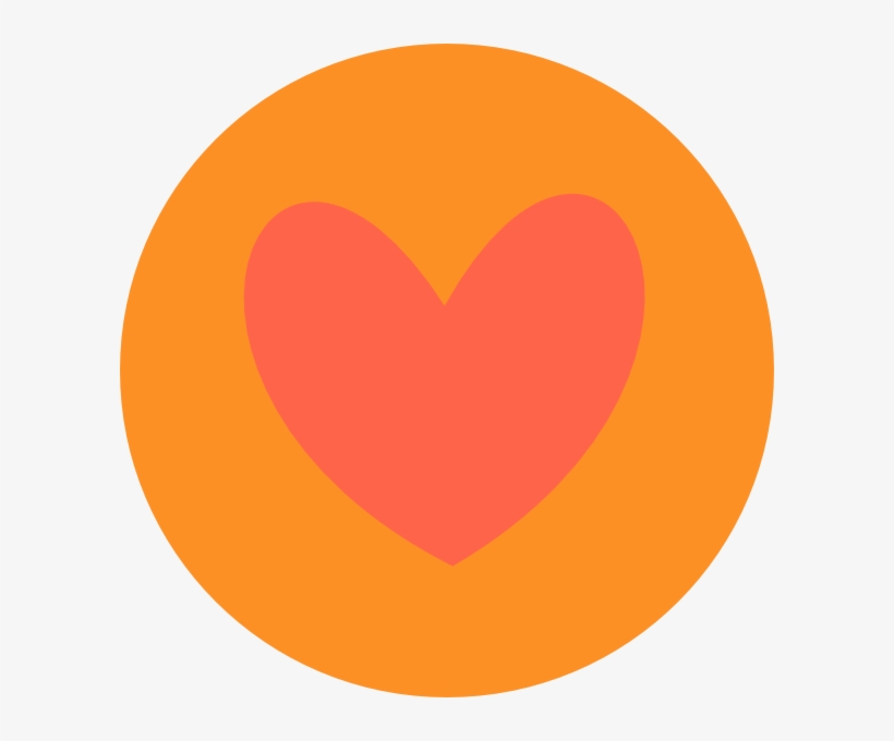 Heart In Circle Orange Clipart Png For Web, transparent png download