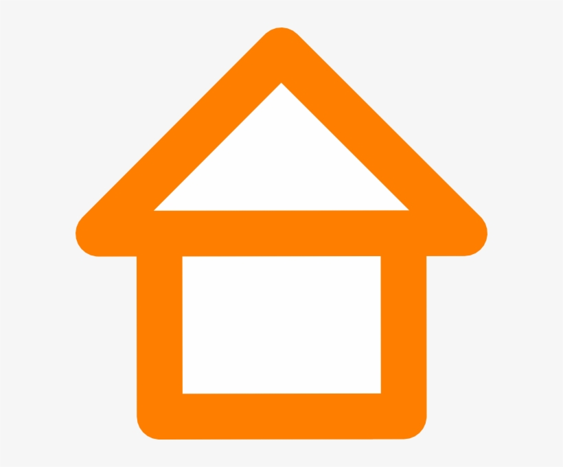 Orange House Outline Clip Art At Clker - Orange House Outline, transparent png download