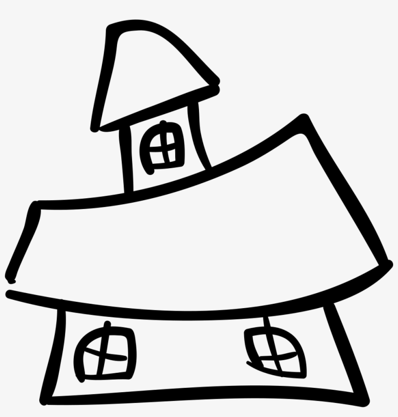 Halloween House Building Outline - Building, transparent png download