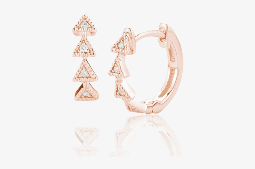 Triangle Kadi Earring- Rose Gold - Alkemistry Diamond Triangle 14ct Rose-gold Diamond, transparent png download