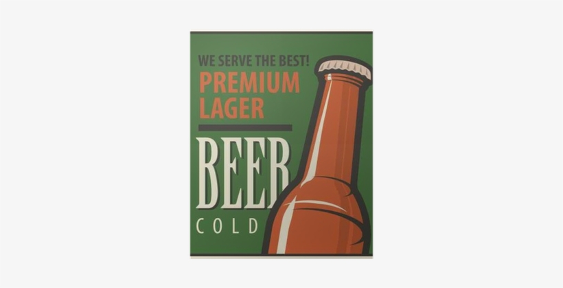 Vector Banner With Beer Bottle In Retro Style Poster - Craft Beer Free, transparent png download