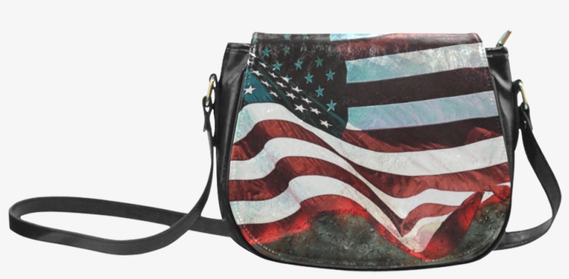 A Abstract Waving Usa Flag Classic Saddle Bag/large - Souvenir Bags And Purses, transparent png download