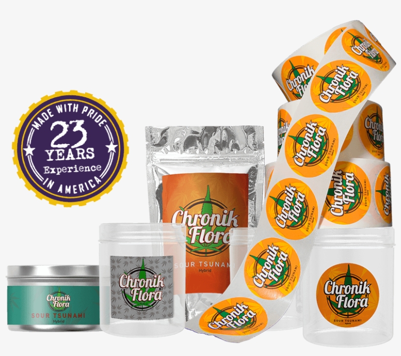 Cannabis Labels On Mylar Bags And Jars - Orange, transparent png download
