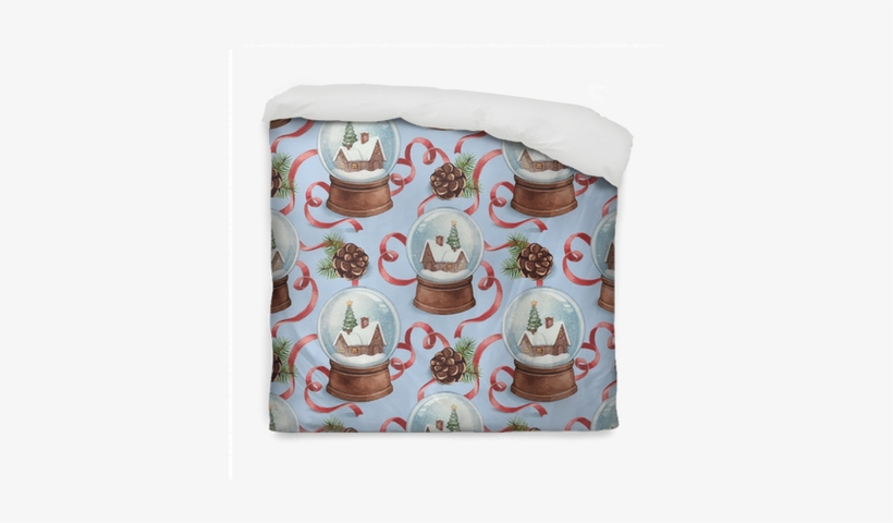 Watercolor Pattern With Illustration Of Snow Globe - Briarwood Lane Christmas Time Garden Flag, transparent png download