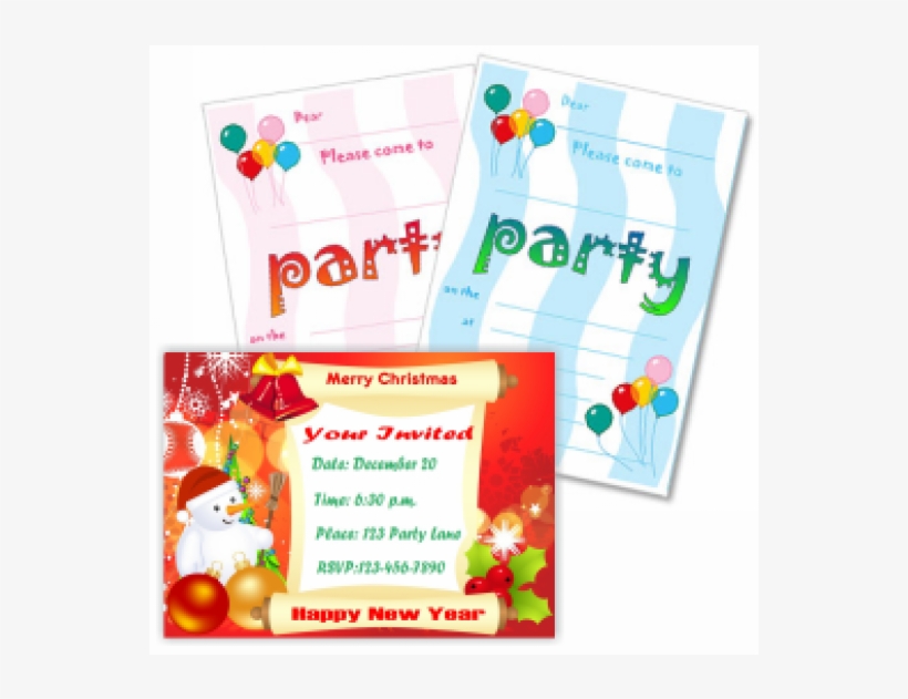 Party Invitation Card - Christmas Party Invitation, transparent png download
