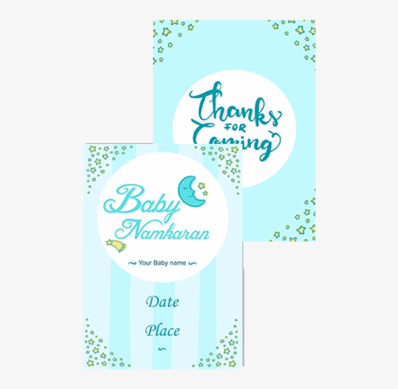 Moon And Stars Namkaran Invitation Card - Graphic Design, transparent png download