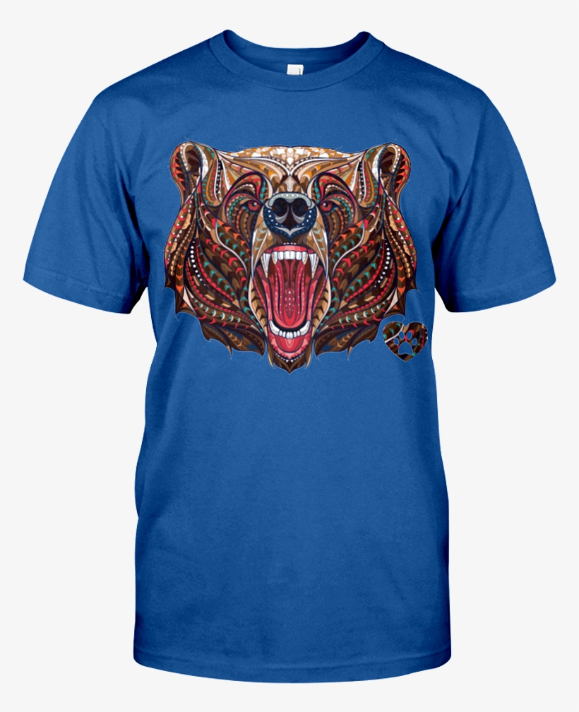 Royal Blue Grizzly Bear - Shirt, transparent png download