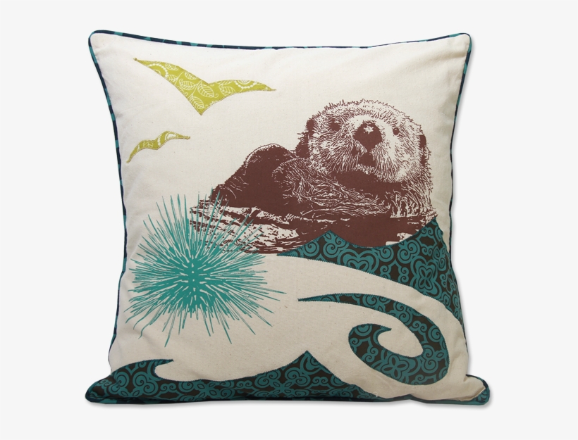 Applique Otter West Medium Cushion Cover - Cushion, transparent png download
