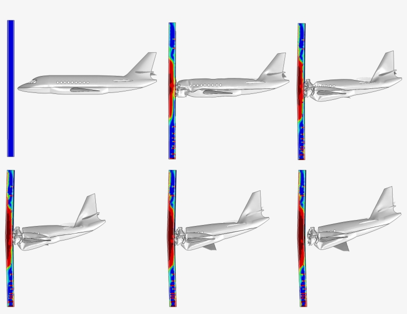 Modélisation Numérique Crash Avion Contre Mur De Béton - Boeing 747-8, transparent png download