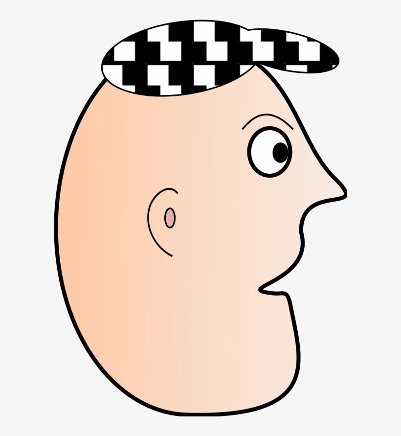 Cartoon Man Face Profile Wearing Cap - Clip Art, transparent png download