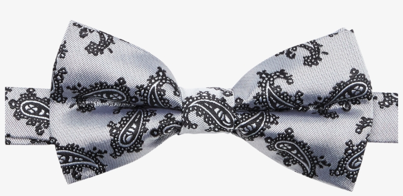 Silver/black Eclipse Bowtie - Paisley, transparent png download