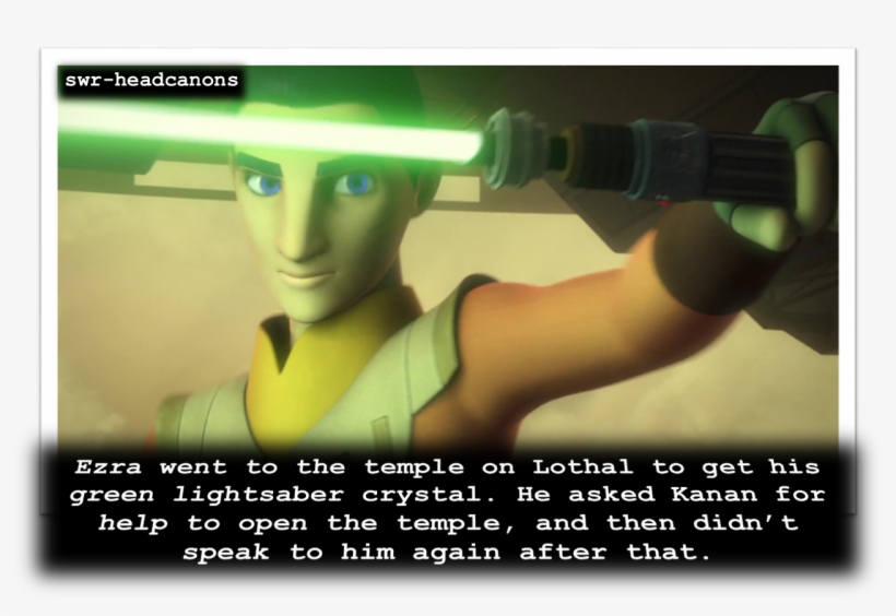 Ezra Went To The Temple On Lothal To Get His Green - Blue Screen, transparent png download