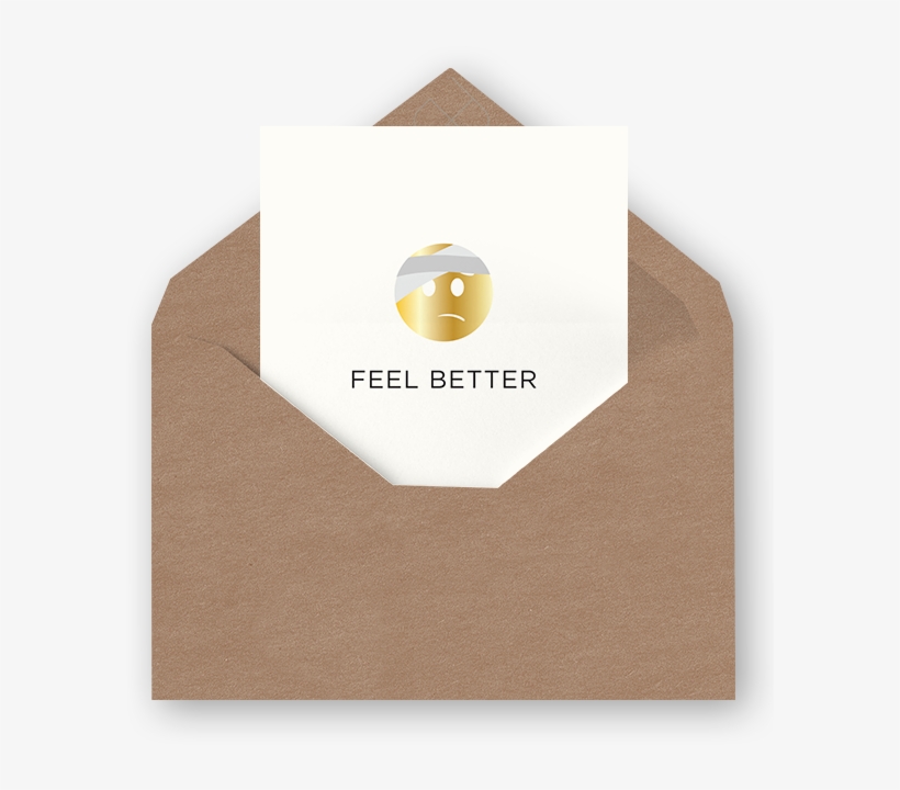 Emoji Bandage Feel Better Card - Envelope, transparent png download
