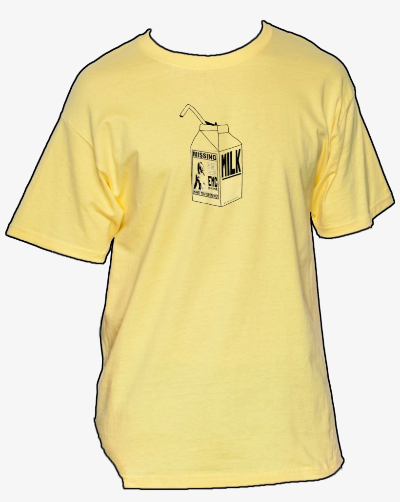 Milk Carton - Yellow - Ivory Colour T Shirt, transparent png download