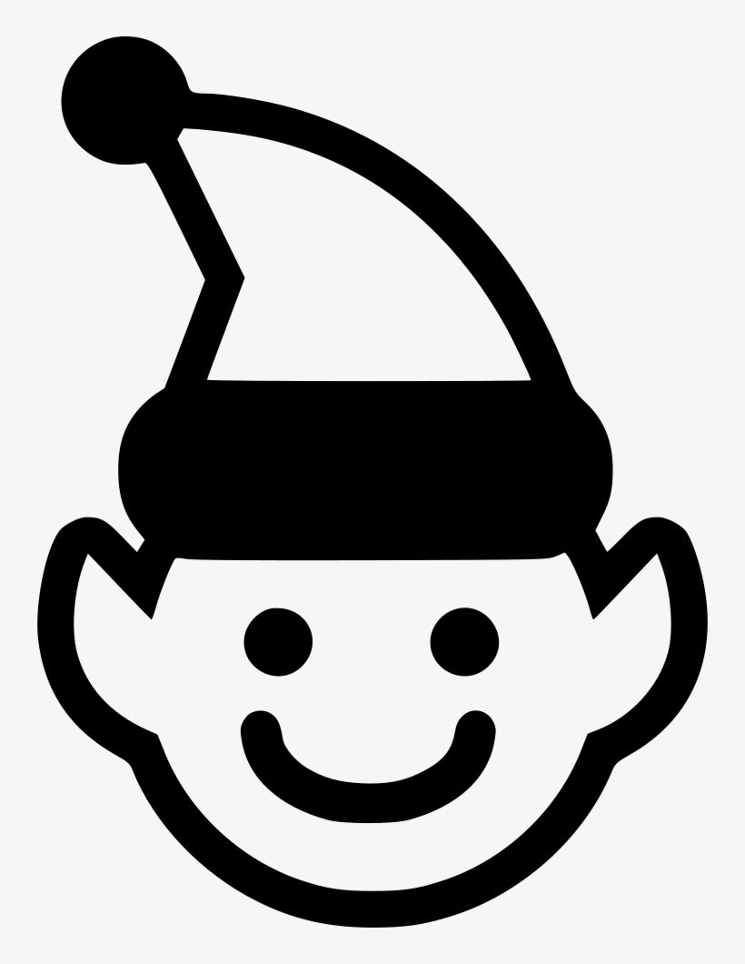 Png File - Christmas Elf Icons Black And White, transparent png download