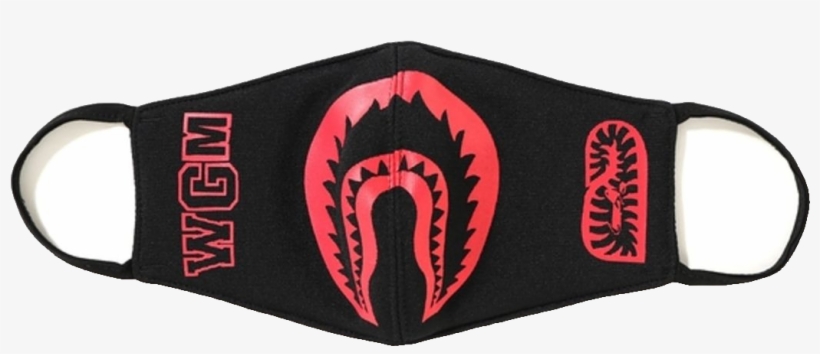 Bape Bi Color Shark Mask - Bape Mask Black Red, transparent png download