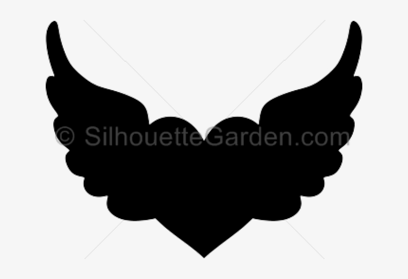 Heart With Wings Silhouette, transparent png download
