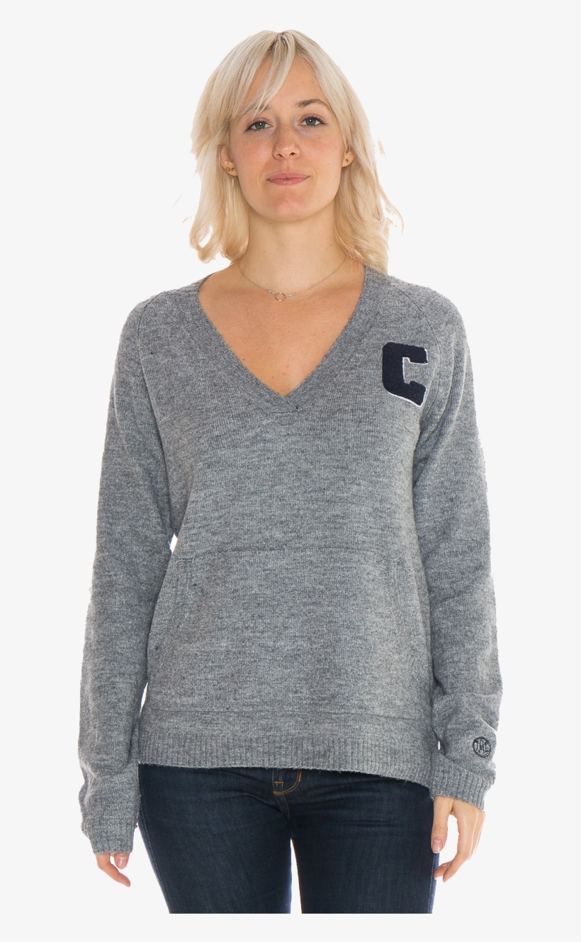 Columbia University Women's Boyfriend Sweater - Girl, transparent png download