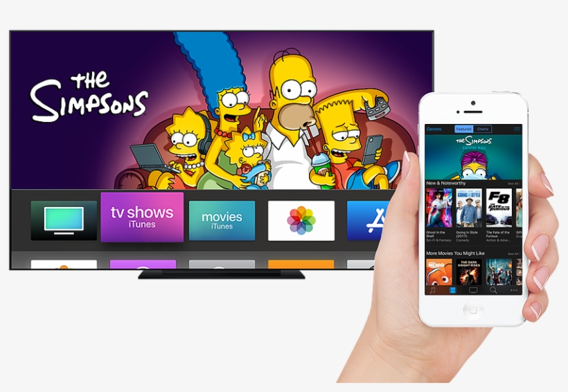 Appletvmobile Glamshot-simpsons - Iphone, transparent png download