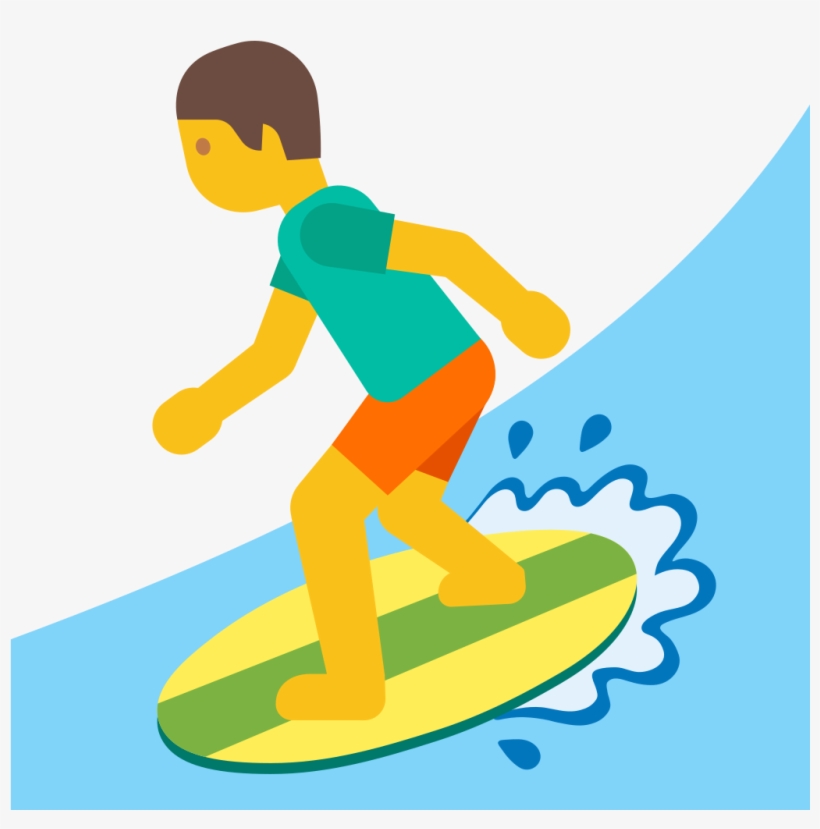 Emoji U1f3c4 200d - Surfing Emoji, transparent png download