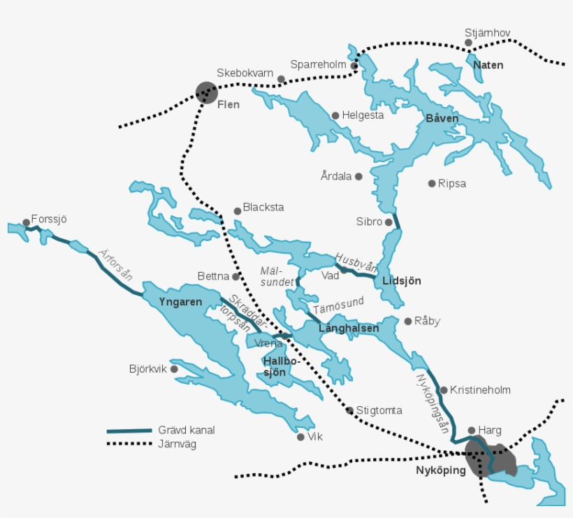 Map Lane Yngaren Lake Sea Ecoregion - Atlas, transparent png download