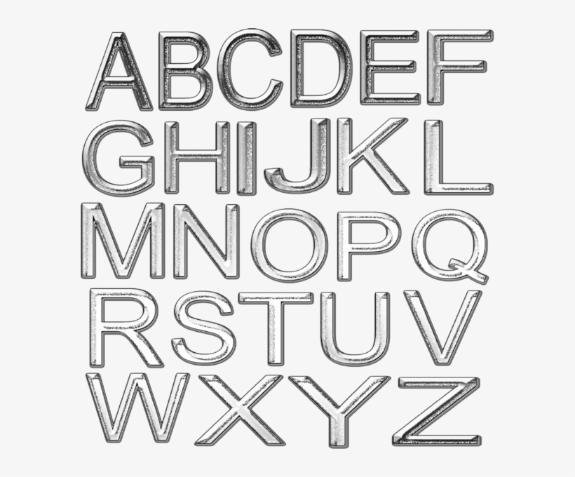 Chromealphabet Silver Alphabet Chrome Png Transparent PNG 590x600