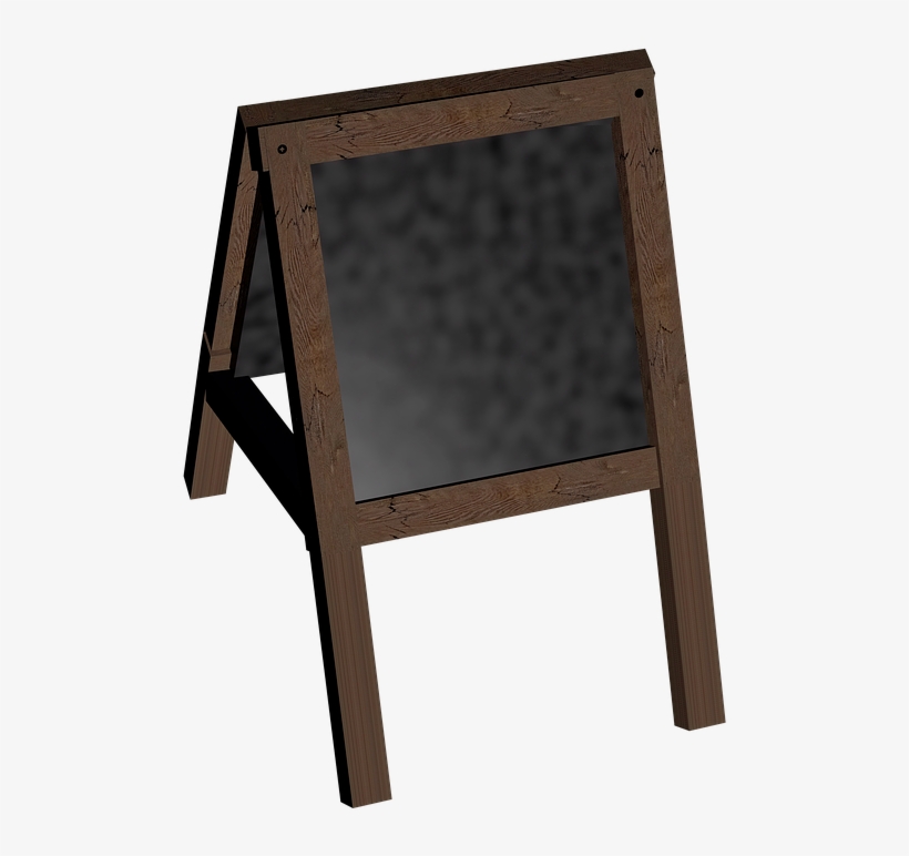 Board, Stand, Blackboard, Customer Stopper, Wood Stand - Clip Art, transparent png download