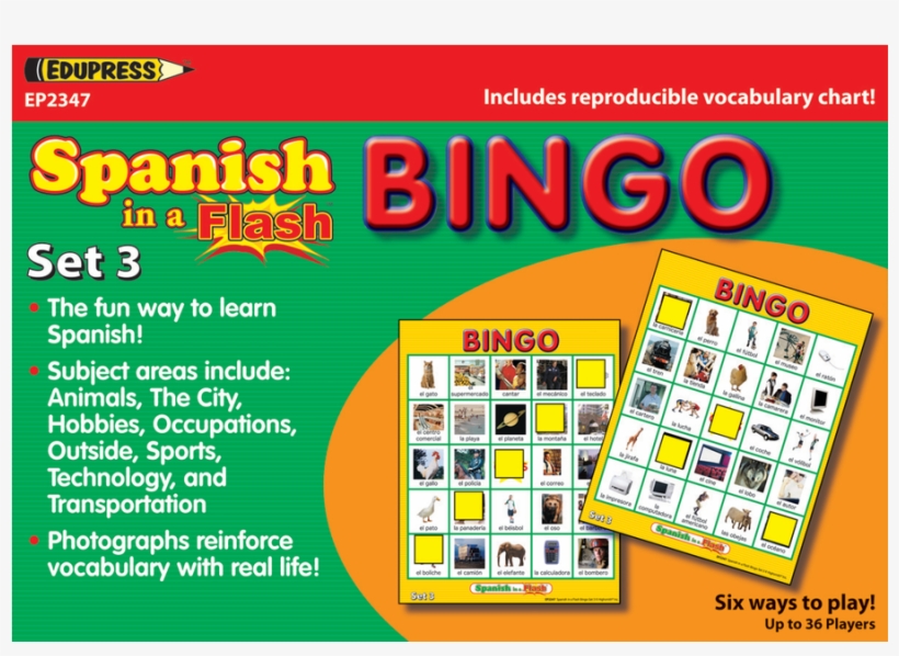 Tcr62347 Spanish In A Flash Bingo Game Set 3 Image - Graphic Design, transparent png download