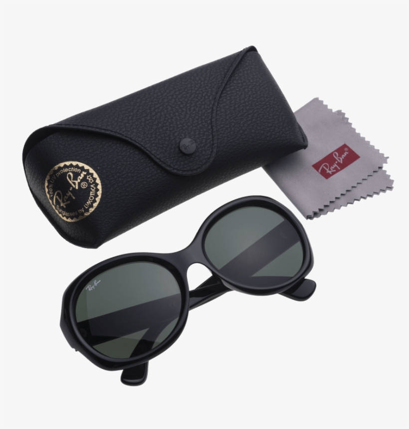 Ray-ban Rb4191 Sunglasses With Black Frame & Green - Box, transparent png download