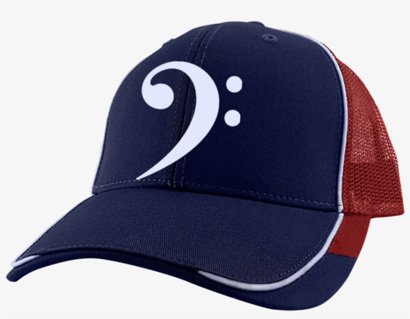 Colorblock Mesh Back Bass Clef Embroidered Hat - Baseball Cap, transparent png download