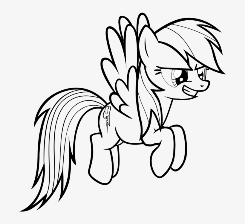 Clipart Info - Mlp Colouring Rainbow Dash, transparent png download