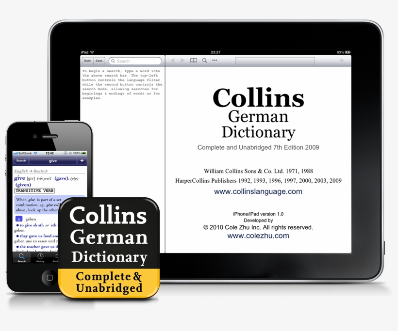 Collins German English Dictionary For Iphone And Ipad - Iphone, transparent png download