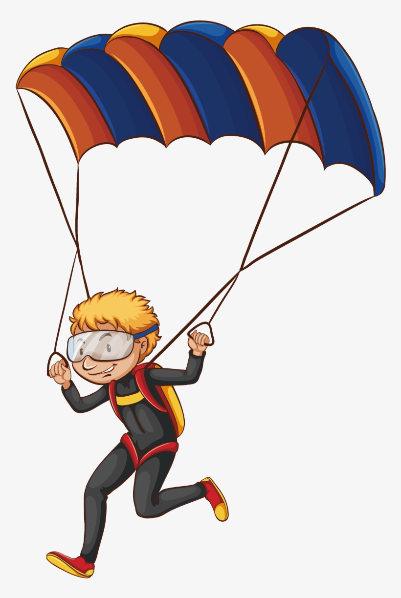 Parachute Clipart Yellow - Cartoon Pictures Of Parachutes, transparent png download