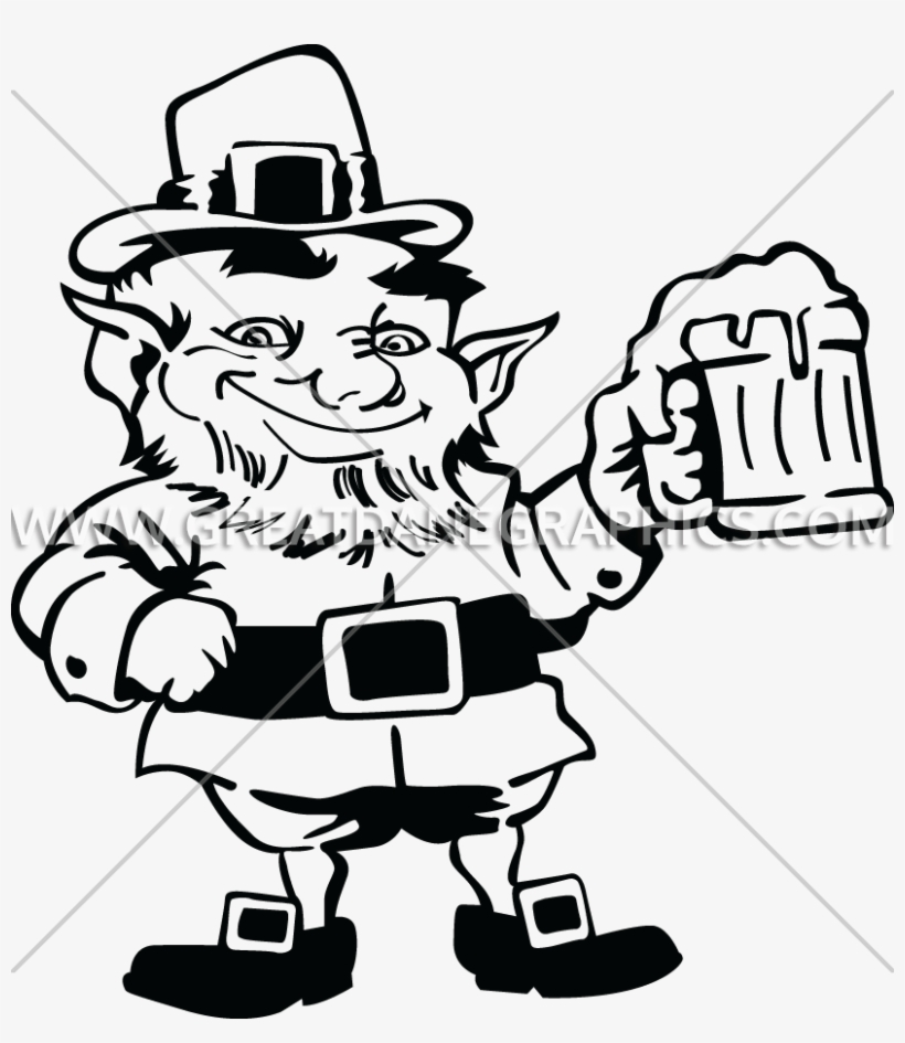 Clip Transparent Library Cheers Production Ready Artwork - Leprechaun Black & White, transparent png download