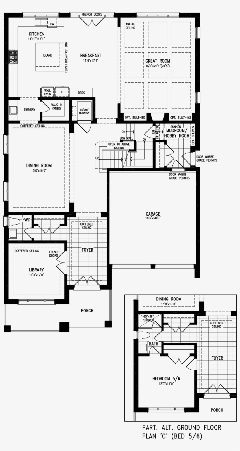 Ground Floor With Bedroom 5/6 - Floor Plan, transparent png download