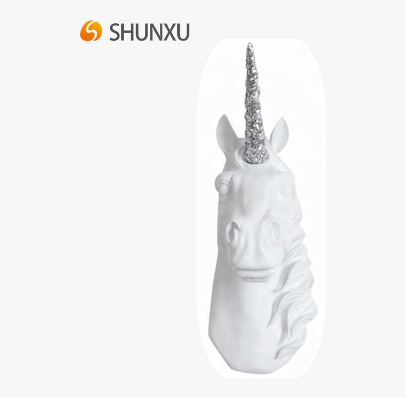Resin Faux Unicorn Head Wall Mount Sculpture Decorative - Rabbit, transparent png download