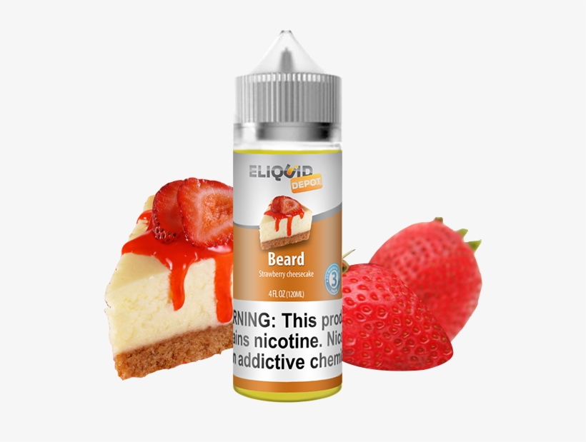 Beard Strawberry Cheesecake Vape Juice By Eliquid Depot - Strawberry Cheesecake Vape, transparent png download